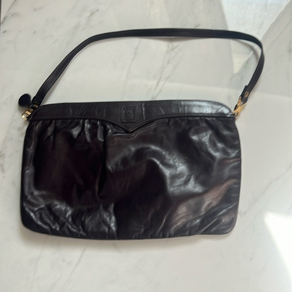 Anne Klein Handbags - Vintage ANNE KLEIN for CALDERON Purse Clutch Strap Shoulder Bag Maroon Zip Top